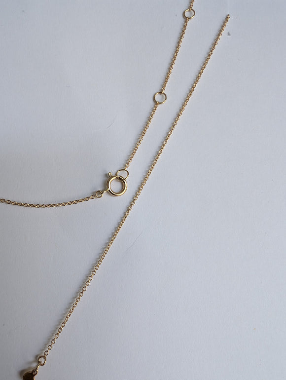 14k Gold Name Necklace with adjustable cable link chain, 16-18